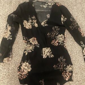 Floral Black Women's Romper